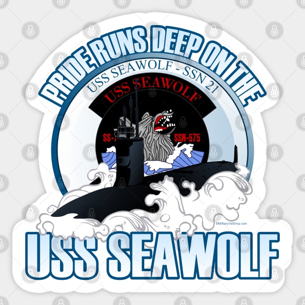 Pride Runs Deep on the USS Seawolf Sticker by MilitaryVetShop